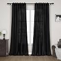 Black Linen Curtains 84 inches Long for