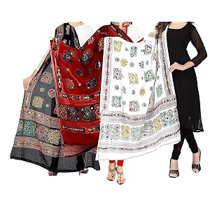 women39s embroidered cotton dupatta