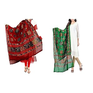 women39s embroidered cotton dupatta