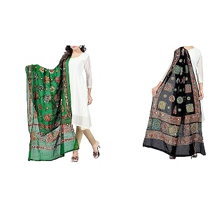 women39s embroidered cotton dupatta