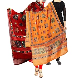 women39s embroidered cotton dupatta