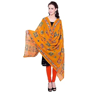 women39s embroidered cotton dupatta