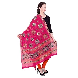 women39s embroidered cotton dupatta