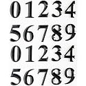 Black Mailbox Numbers, 3D Door Address Sign Number Stickers for Aprtment Office Home Room, Metal Shiny, Suit for Outside or Indoor, Self Adhesive Install, 2-3/4 Inch Hight.