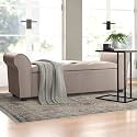 BLACK OAK Landaverde Upholstered Flip top Storage Bench 2 Seater Sofa Couch Poufffe Storage Ottoman (Standard,Natural)