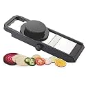 Black Olive Multipurpose Slicer Cutter-Dual Stainless Steel Cutting Blades Spiral Slicer for Zucchini Spaghetti Noodles- Veg. Salad Maker Slicer for Kitchen (AE Adjustable Slicer)