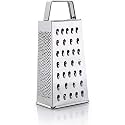 Black Olive Stainless Steel 5 in 1 Grater &amp; Slicer With Handle - Multi-Purpose Vegetables, Cheese &amp; Fruit Grater with Fine, Coarse &amp; Slicing Blades - 4-Sided Kitchen Grater for Home &amp; Professional Use