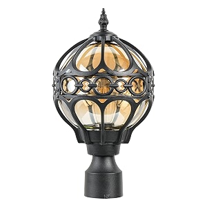 Black Outdoor Globe Post Lights Exterior Waterproof