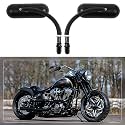 Black Oval Shape Motorcycle Mirrors,Upgrade Rearview Motorcycle Mirrors Compatible with Harley Road King Softail Street Glide Electra Dyna And More