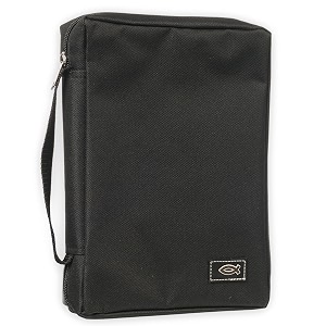 Black Polyester W Fish Emblem