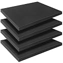 Black Polyurethane Foam Inserts for Cases, 4 Pcs 16 x 12 x 1 Inch, Cuttable Packing Padding for Tool Box, Camera, Crafts and Storage