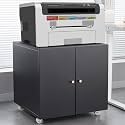 Black Printer Stand with Storage, Metal Printer Table with Wheels, Printer Cabinet, Mobile Filing Cabinet with Shelves for Small Spaces Home Office (Black .)