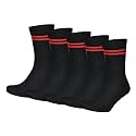 Black with Red Stripes Calf Length Cotton
