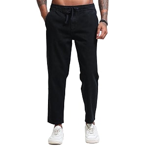 Black Relaxed Ankle Jogger Jeans MMDJRA03-102