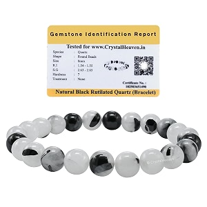 black rutilated quartz bracelet for women men with healing crystal