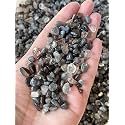 Black Rutilated Quartz Chips – Natural Mini Black Rutilated Quartz Stones, Crushed Undrilled Black Rutilated Quartz, Semi-Tumbled Genuine Black Rutilated Quartz (1/4 lb)