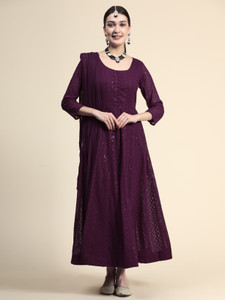 black scissor women embroidered anarkali kurta