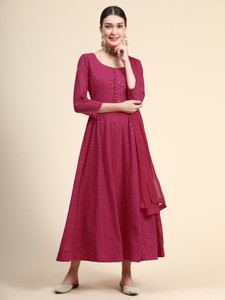 black scissor women embroidered anarkali kurta
