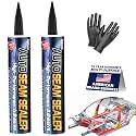 [Black] Seam Sealer Automotive-Professional Grade High Strength Waterproof Adhesive for Auto Body Repair, Rust & Leak Prevention-Quick Paintable Sealant for Metal, Plastic -10.5Oz (2Pack)