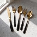 Black Silverware Set for 4 Elegant 20 Piece