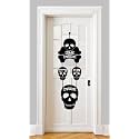 Black Sk Door Hanger – Gothic Horror Decor, Spooky Halloween Decoration, Creepy Skeleton Wall Ornament, Haunted House Accent, Dark Aesthetic Home Hanging, Scary Skull Design.