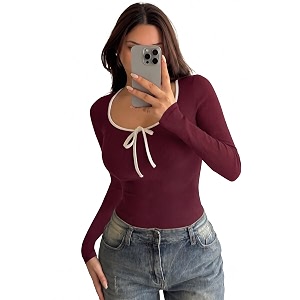 Black Slim Fit Scoop Neck Top Long