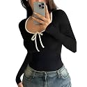 Black Slim Fit Scoop Neck Top Long