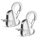 Black Stainless Steel Adjustable Line Length Sliding Rope Hook Boat Yacht Quick Release Clip Boat Bumper for Boat Docking