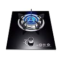 Black Tempered Glass Gas Cooktop, 3.4Kw Triple Ring Burner, With Zinc-Magnesium Alloy Rotary Button And Flame Failure Protection (Black NG) (Black LPG)
