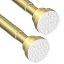 2Pack Gold tension rods 31-77inch tension curtain rods no drill curtain rods for windows