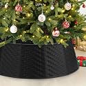 Black Tree Collar Christmas Tree Collar - 28 inch Tree Base Cover Plastic Tree Ring Xmas Ornament for Christmas New Year Party Gifts Festival Holiday Decoration