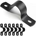 Black U-Clamps 1/2 INCH Metal Pipe Clamps 2-Hole U-Brackets Suitable for DIY Pipe Fixing (Pack of 6)