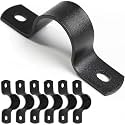 Black U-Clamps 3/4 INCH Metal Pipe Clamps 2-Hole U-Brackets Suitable for DIY Pipe Fixing (Pack of 6)