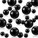 Black Vase Filler | 150PCS Pearls Bead for Centerpieces Vases | 8/14/20 mm No Hole Beads, Fake Pearls for Wedding Birthday Theme Party Table Centerpieces Decor