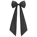 Black Velvet Bow Decor, 50 x 20 Inches Large Big Black Bow Party Decorations for Backdrop Girls Birthday Wedding Bridal Shower Halloween Hanging Wall Decor (Heavyweight Velvet, Shaping Process)