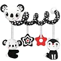 Black White High Contrast Baby Carseat Toy for Newborns 0-6