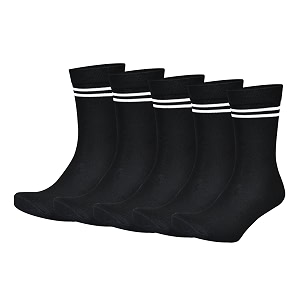 Black with White Stripes Calf Length Cotton