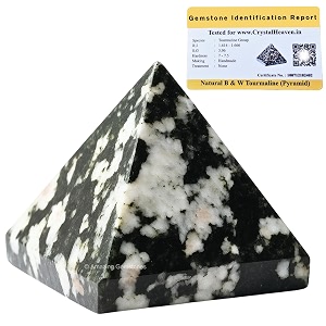 black and white tourmaline pyramid - 1534 inch crystal pyramid for positive energy vastu reiki feng shui and chakra healing energy balancing