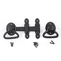 Renovators Supply Manufacturing Wrought Iron Ring Pull Gate Latch Black 6.4 in Barn Door Garage Fence Gate Lock