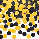 MOWO Black and Yellow Confetti Table Decoration, 1.2'', 200pc