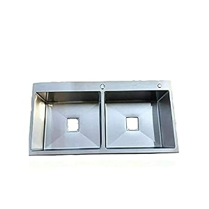 blackado 304 grade stainless steel double bowl handmade kitchen sinks 37  18  1034 37  18  10 double bowl with tap hole