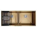 BLACKADO 304 Grade Stainless Steel Double Bowl Handmade Kitchen Sinks (45 * 20 * 10, 45 * 20 * 10 Royal Gold)