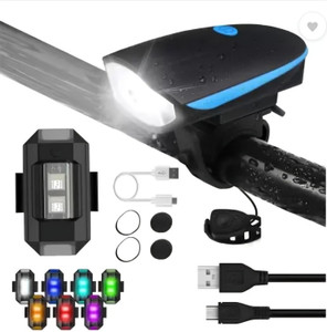 blackbell cycle headlight horn with taillight both usb chargeable waterproof combo led front rear light combo