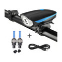 BLACKBELL USB Rechargeable Bicycle Horn LED Front Light with 2 LEDs Blue Valve Lights LED Front Rear Light Combo