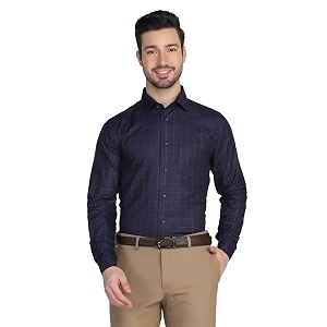 blackberrys Checks Cotton Slim Fit Mens Work