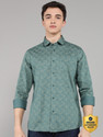 Blackberrys Men Printed Casual Green Shirt