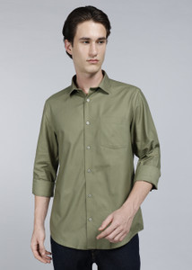 Blackberrys Men Self Design Casual Green Shirt