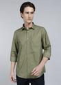 Blackberrys Men Self Design Casual Green Shirt