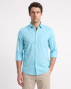 Blackberrys Men Self Design Casual Light Blue