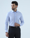 Blackberrys Men Self Design Formal Blue Shirt